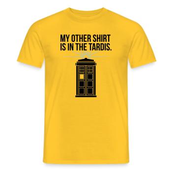 My Other Shirt Is In The Tardis - Men's T-Shirt - yellow - Front - AI Model Male 178 dark (178cm)