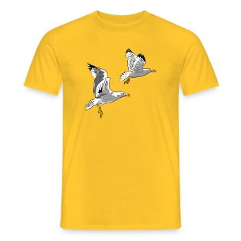 Möwen im Flug Design - Männer T-Shirt - Gelb - Vorne - AI Model Male 178 dark (178cm)