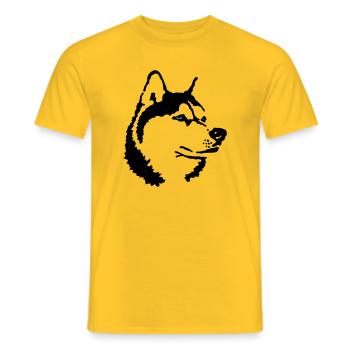 husky - T-shirt homme - jaune - Devant - AI Model Male 178 dark (178cm)