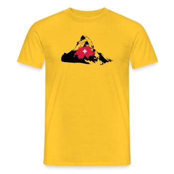 Matterhorn Switerland - Men's T-Shirt - yellow - Front - AI Model Male 178 dark (178cm)