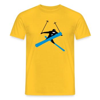 Ski acrobatique - T-shirt homme - jaune - Devant - AI Model Male 178 dark (178cm)