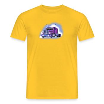 truck - Men's T-Shirt - yellow - Front - AI Model Male 178 dark (178cm)