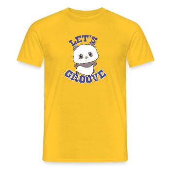 Panda - Let Groove - Men's T-Shirt - yellow - Front - AI Model Male 178 dark (178cm)