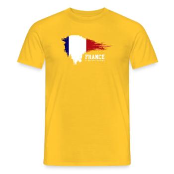 France Flag Brush Pride - Men's T-Shirt - yellow - Front - AI Model Male 178 dark (178cm)