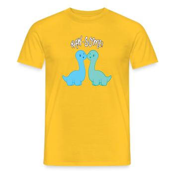 dinosaur - Men's T-Shirt - yellow - Front - AI Model Male 178 dark (178cm)
