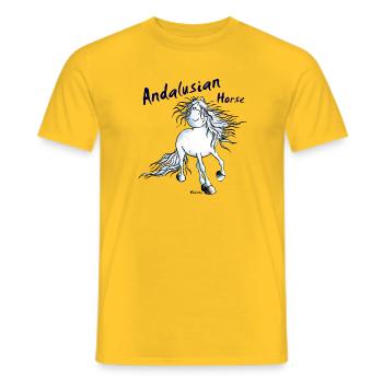 Andalusian Horse - Men's T-Shirt - yellow - Front - AI Model Male 178 dark (178cm)