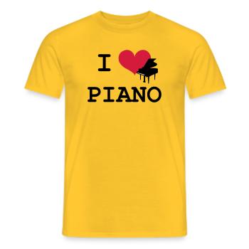 I Love Piano - Männer T-Shirt - Gelb - Vorne - AI Model Male 178 dark (178cm)