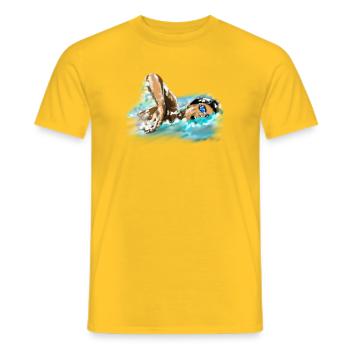 nageur - T-shirt homme - jaune - Devant - AI Model Male 178 dark (178cm)