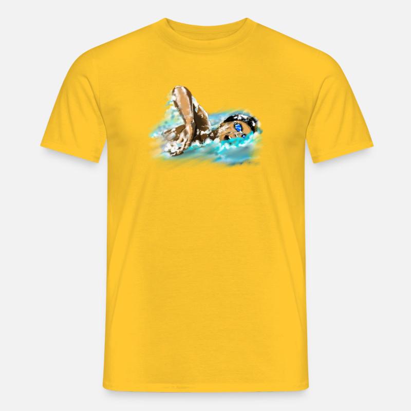 Schwimmer - Männer T-Shirt - Gelb