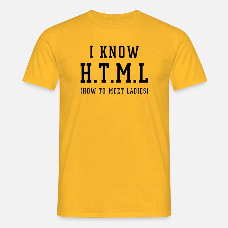 I know HTML - Men's T-Shirt - yellow