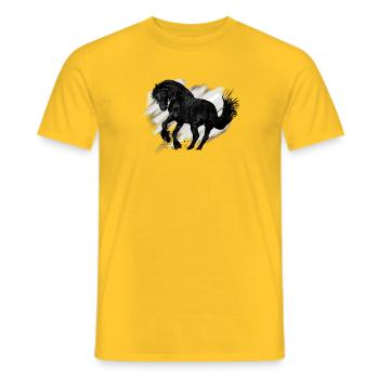 horse - Men's T-Shirt - yellow - Front - AI Model Male 178 dark (178cm)