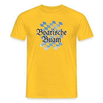 Boarische Buam Bayern Männer Jungs Buben - Männer T-Shirt - Gelb - Vorne - AI Model Male 178 dark (178cm)