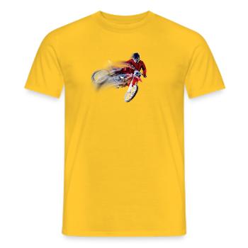 motocross - Men's T-Shirt - yellow - Front - AI Model Male 178 dark (178cm)