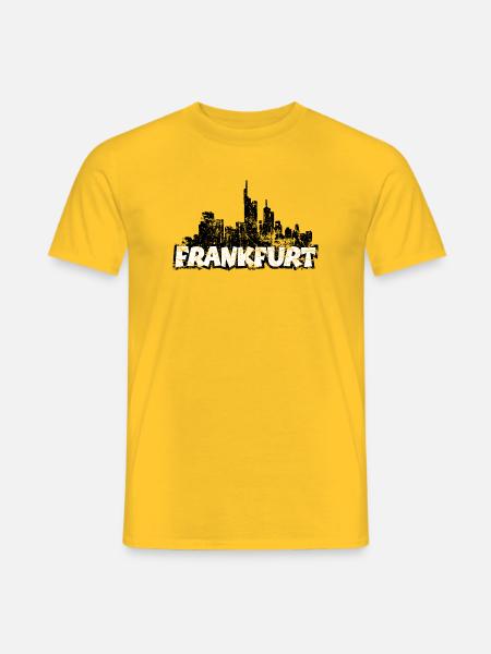 Frankfurter Skyline Frankfurt (Vintage S/W) - Männer T-Shirt - Gelb