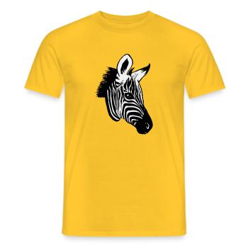 Motif animal zèbre - T-shirt homme - jaune - Devant - AI Model Male 178 dark (178cm)
