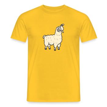 Lama Alpaka - Männer T-Shirt - Gelb - Vorne - AI Model Male 178 dark (178cm)