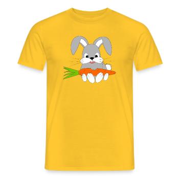 Lapin heureux avec la carotte - T-shirt homme - jaune - Devant - AI Model Male 178 dark (178cm)