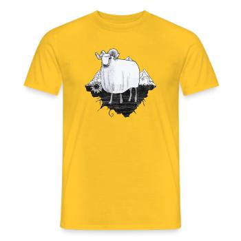 Schaf in den Bergen - Männer T-Shirt - Gelb - Vorne - AI Model Male 178 dark (178cm)