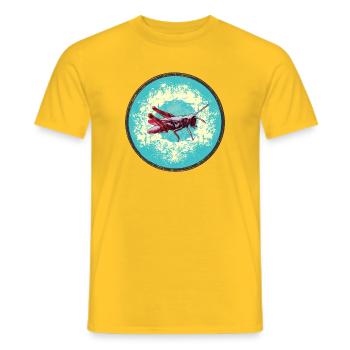Illustration détaillée de sauterelle - T-shirt homme - jaune - Devant - AI Model Male 178 dark (178cm)