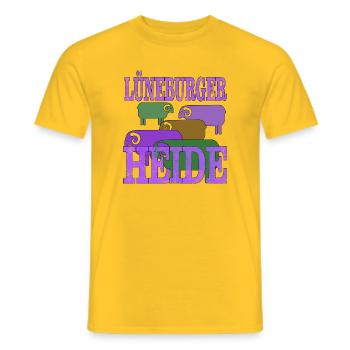 Lüneburger Heide Motiv - Männer T-Shirt - Gelb - Vorne - AI Model Male 178 dark (178cm)