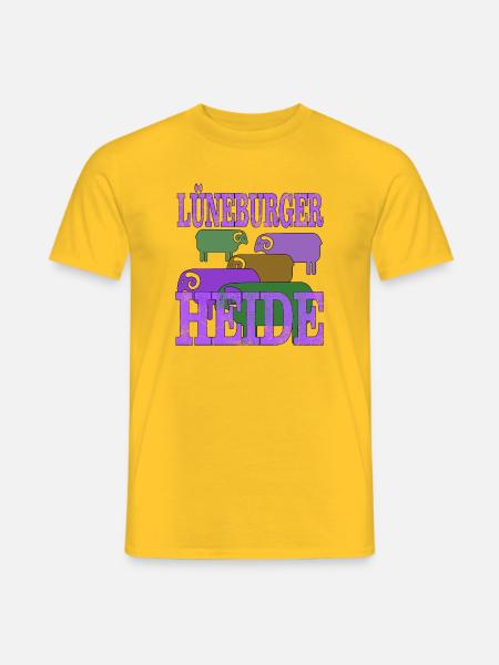 Lüneburger Heide Motiv - Männer T-Shirt - Gelb
