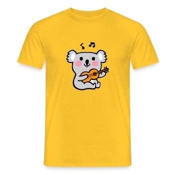 Koala Guitar Serenade - Men's T-Shirt - yellow - Front - AI Model Male 178 dark (178cm)