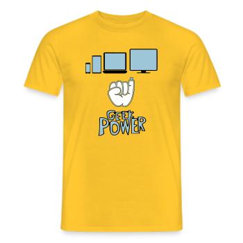 Geek - T-shirt homme - jaune - Devant - AI Model Male 178 dark (178cm)