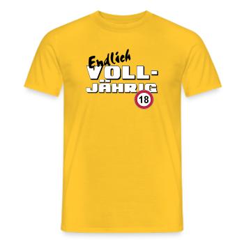 18. Geburtstag ,Volljährig ,Endlich Volljährig(25) - Männer T-Shirt - Gelb - Vorne - AI Model Male 178 dark (178cm)