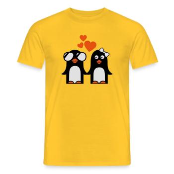 pinguine liebe valentinstag - Männer T-Shirt - Gelb - Vorne - AI Model Male 178 dark (178cm)