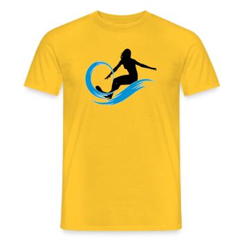 surfeuse - T-shirt homme - jaune - Devant - AI Model Male 178 dark (178cm)