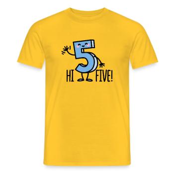 Hi Five! - Männer T-Shirt - Gelb - Vorne - AI Model Male 178 dark (178cm)