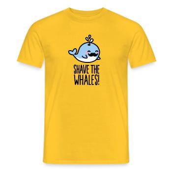 Shave the whales! - Men's T-Shirt - yellow - Front - AI Model Male 178 dark (178cm)
