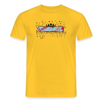 Snowboard with Crown Snowboard King - Men's T-Shirt - yellow - Front - AI Model Male 178 dark (178cm)