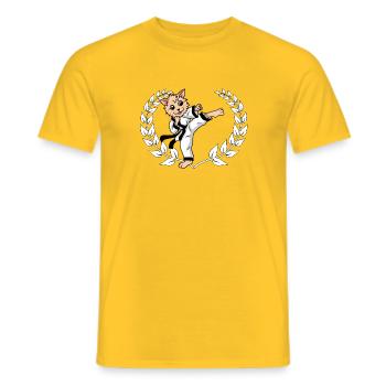 Chat judo karaté chat arts martiaux enfants - T-shirt homme - jaune - Devant - AI Model Male 178 dark (178cm)