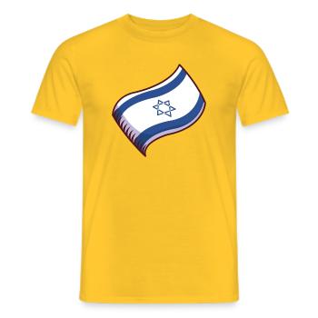 Illustration du drapeau israélien - T-shirt homme - jaune - Devant - AI Model Male 178 dark (178cm)