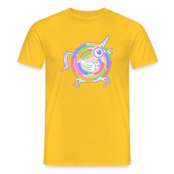 licorne - T-shirt homme - jaune - Devant - AI Model Male 178 dark (178cm)