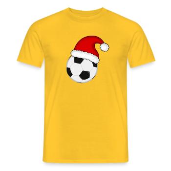 Football Père Noël chapeau fête - T-shirt homme - jaune - Devant - AI Model Male 178 dark (178cm)