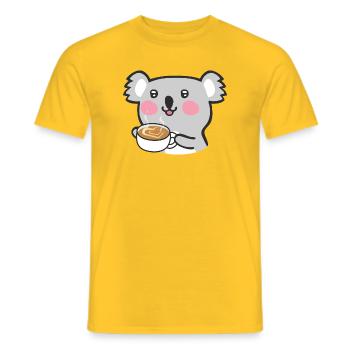 Koala-Kaffee-Cheer - Männer T-Shirt - Gelb - Vorne - AI Model Male 178 dark (178cm)