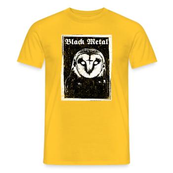 Hibou en métal noir - T-shirt homme - jaune - Devant - AI Model Male 178 dark (178cm)