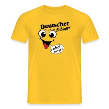 Schlager Party , Schlager Musik , einfach nur geil - Männer T-Shirt - Gelb - Vorne - AI Model Male 178 dark (178cm)