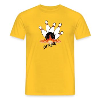 Flammende Bowlingkugeln und schwarze Kugel - Männer T-Shirt - Gelb - Vorne - AI Model Male 178 dark (178cm)