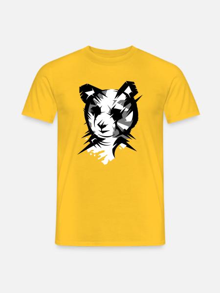 Panda Bär Kopf im kubistischen Stil - Männer T-Shirt - Gelb