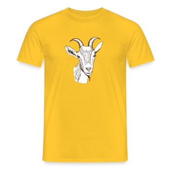 Chèvre - T-shirt homme - jaune - Devant - AI Model Male 178 dark (178cm)
