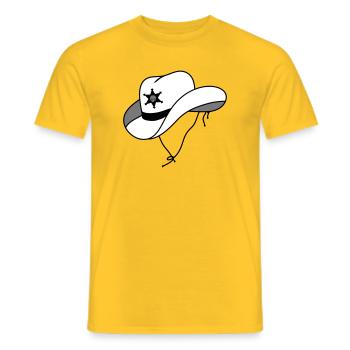 Sheriff Hut mit kleinem Skull auf Sheriff Stern - Männer T-Shirt - Gelb - Vorne - AI Model Male 178 dark (178cm)