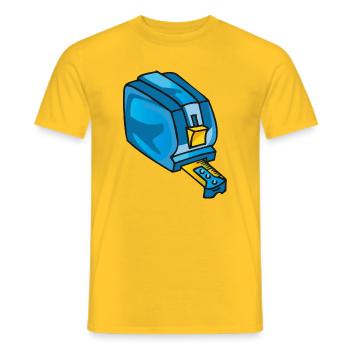 Rollmeter, tool, Compteur de rouleaux - Men's T-Shirt - yellow - Front - AI Model Male 178 dark (178cm)