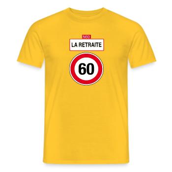 La retraite - T-shirt homme - jaune - Devant - AI Model Male 178 dark (178cm)