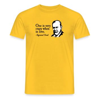 On est très fou quand on aime le plaisir de la Saint-Valentin - T-shirt homme - jaune - Devant - AI Model Male 178 dark (178cm)