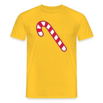 candy cane candy cane gnome elf elf - Men's T-Shirt - yellow - Front - AI Model Male 178 dark (178cm)