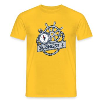Zingst - DarssCoast - Dein Statement für den Darß - Männer T-Shirt - Gelb - Vorne - AI Model Male 178 dark (178cm)