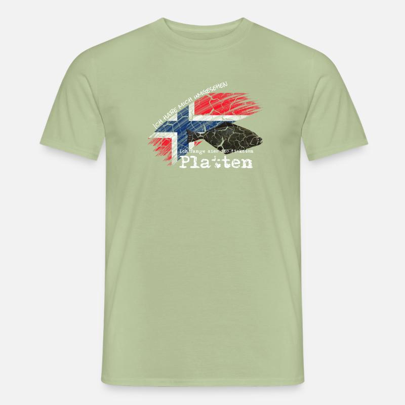 Die dicksten Platten I Heilbutt Angler Norwegen Männer T-Shirt